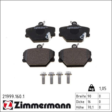 ZIMMERMANN Bremsbeläge 21999.160.1