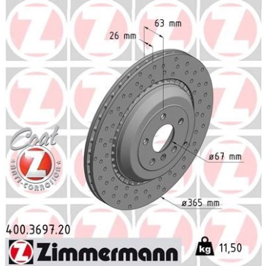 15 482 090 Bremsscheibe HA 400.3697.20 15 482 090 Bremsscheibe HA 400.3697.20