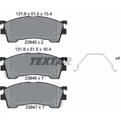 Bremsbelagsatz Mazda S. 626 91-/Probe/323 98 2384504 Bremsbelagsatz Mazda S. 626 91-/Probe/323 98 2384504