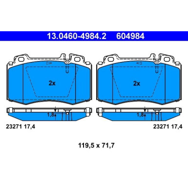 Bremsbelagsatz Db P. W163/W220 280-600 13.0460-4984.2 Bremsbelagsatz Db P. W163/W220 280-600 13.0460-4984.2