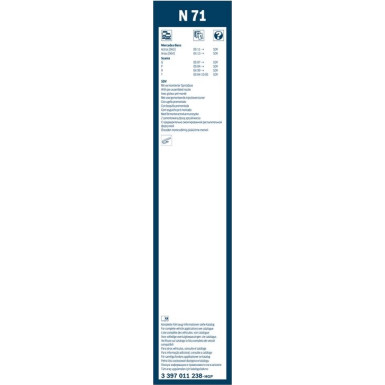 Bosch Wischerblatt N71 3397011238 Bosch Wischerblatt N71 3397011238