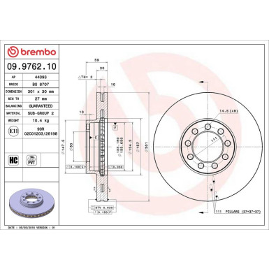 40 481 057 Bremsscheibe VA IVECO Daily 06 PRIME LINE 09.9762.10