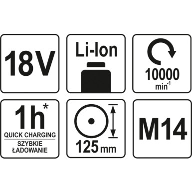 Winkelschleifer 18V Ohne Batterien YT-82827