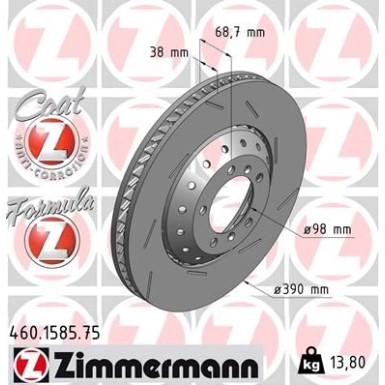 ZIMMERMANN Bremsscheibe 460.1585.75 ZIMMERMANN Bremsscheibe 460.1585.75