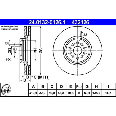 Bremsscheibe Citroen P. C8 2.0-2.2 Hdi 06-14 24.0132-0126.1 Bremsscheibe Citroen P. C8 2.0-2.2 Hdi 06-14 24.0132-0126.1