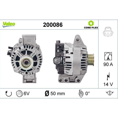 VALEO Generator 200086 VALEO CORE-FLEX VALEO Generator 200086 VALEO CORE-FLEX
