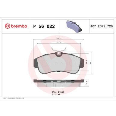 BREMBO Bremsklötze VA P 56 022 BREMBO Bremsklötze VA P 56 022