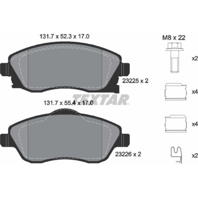 Bremsbelagsatz Opel P. Corsa C 2322501 Bremsbelagsatz Opel P. Corsa C 2322501