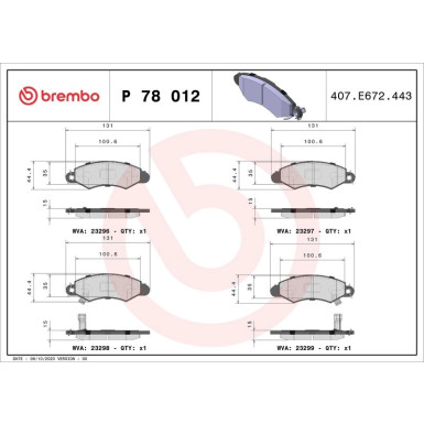 BREMBO Bremsklötze VA P 78 012