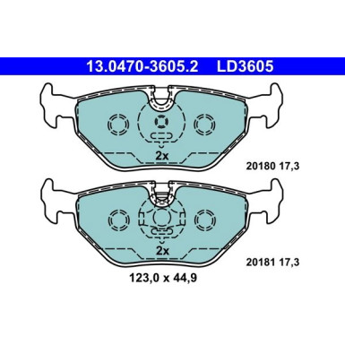 Bremsbelagsatz Bmw T. 3/Z3/Z4 90-09 Keramik 13.0470-3605.2 Bremsbelagsatz Bmw T. 3/Z3/Z4 90-09 Keramik 13.0470-3605.2