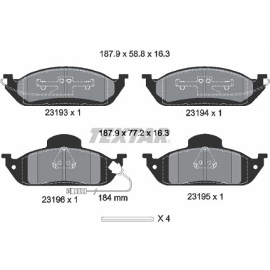 Bremsbelagsatz Db P. W163 Ml 2319303 Bremsbelagsatz Db P. W163 Ml 2319303
