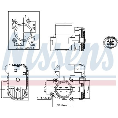 NISSENS Drosselklappenstutzen 955191 NISSENS Drosselklappenstutzen 955191