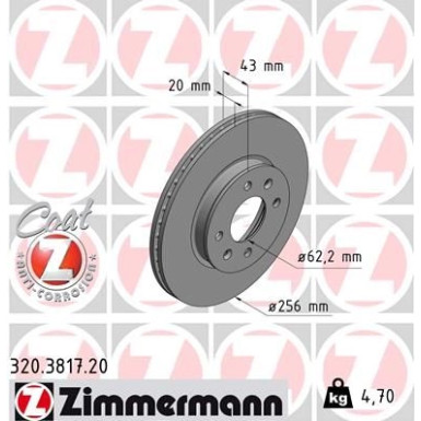 94 481 034 Bremsscheibe VA 320.3817.20