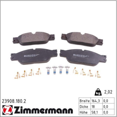 ZIMMERMANN Bremsbeläge 23908.180.2
