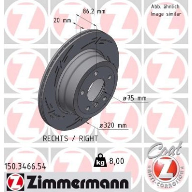 ZIMMERMANN Bremsscheibe 150.3466.54 ZIMMERMANN Bremsscheibe 150.3466.54