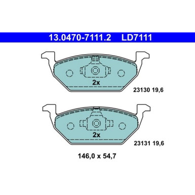 Bremsbelagsatz Skoda P. Citigo/Fabia/Octavia/Rapid/Roomster 99- Keramik 13.0470-7111.2 Bremsbelagsatz Skoda P. Citigo/Fabia/Octavia/Rapid/Roomster 99- Keramik 13.0470-7111.2