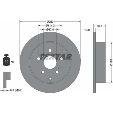 Bremsscheibe Toyota T. Corolla Verso 04 PRO 92164803 Bremsscheibe Toyota T. Corolla Verso 04 PRO 92164803