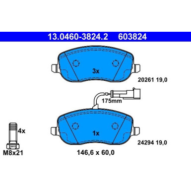 ATE Bremsbeläge 13.0460-3824.2 ATE Bremsbeläge 13.0460-3824.2