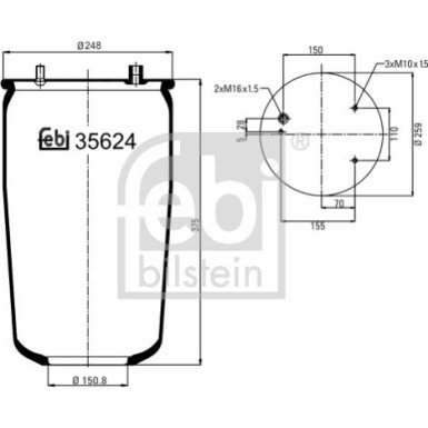 FEBI BILSTEIN Luftfeder 35624 FEBI BILSTEIN Luftfeder 35624