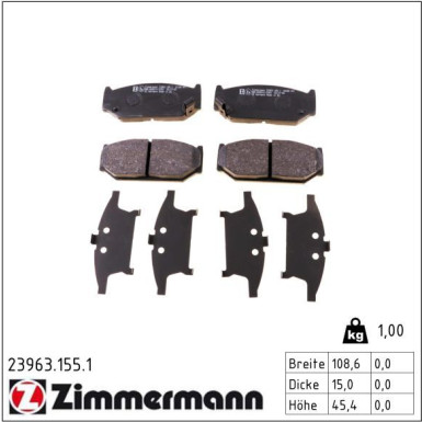 ZIMMERMANN Bremsbeläge 23963.155.1