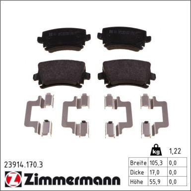 ZIMMERMANN Bremsbeläge 23914.170.3