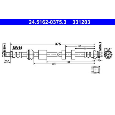 ATE Bremsschlauch 24.5162-0375.3
