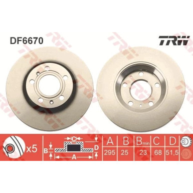 Bremsscheibe Audi T. A8 2.8-6.0 Quattro 02-10 DF6670 Bremsscheibe Audi T. A8 2.8-6.0 Quattro 02-10 DF6670
