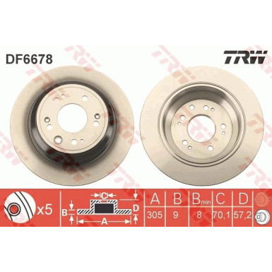 Bremsscheibe Honda T. Accord 08 DF6678 Bremsscheibe Honda T. Accord 08 DF6678