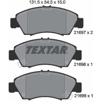 Bremsbelagsatz Honda P. Civic 91-Eg/95-Ej9/Jazz 02-/City 2169701 Bremsbelagsatz Honda P. Civic 91-Eg/95-Ej9/Jazz 02-/City 2169701