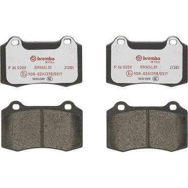 BREMBO Bremsklötze Xtra VA/ HA CITROEN DS2 PEUGEOT 208 12 XTRA LINE P 36 020X BREMBO Bremsklötze Xtra VA/ HA CITROEN DS2 PEUGEOT 208 12 XTRA LINE P 36 020X