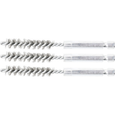 BGS Stahlbürste 9 mm Antrieb Außensechskant 6,3 mm (1/4 ) 3-tlg 3078-9-S