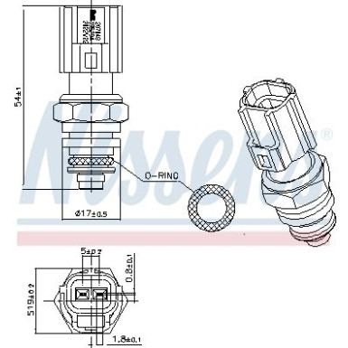 NISSENS Sensor, Kühlmitteltemperatur 207048 NISSENS Sensor, Kühlmitteltemperatur 207048
