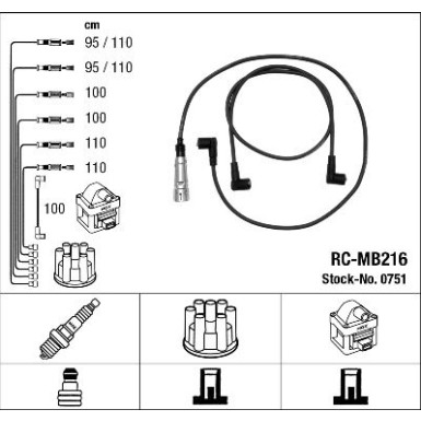 NGK Zündleitungssatz 0751