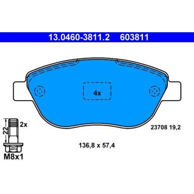 Bremsbelagsatz Citroen P. Berlingo/C3/Xsara 00 13.0460-3811.2