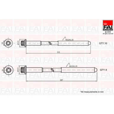 Zylinderkopfschraubensatz B2124 Zylinderkopfschraubensatz B2124