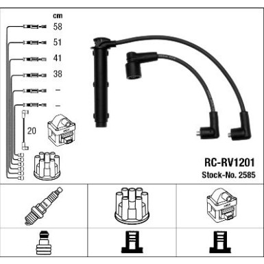 RC-RV1201 NGK - Zündkabelsatz LAND ROVER Freelander 98-00 2585