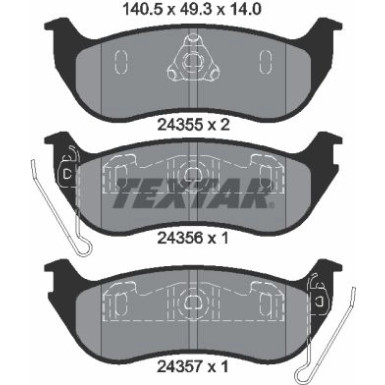 Bremsbelagsatz Jeep T. Cherokee 01 2435501 Bremsbelagsatz Jeep T. Cherokee 01 2435501