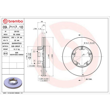 85 481 056 Bremsscheibe VA 09.7117.10