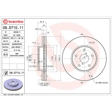 BREMBO Bremsscheibe 09.D710.11 BREMBO Bremsscheibe 09.D710.11