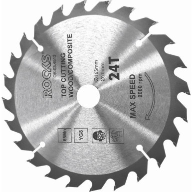 Vidia-Scheibe Aus Holz, 165 X 20 mm, 65Mn-Yg8, Dicke 2,2 mm, 24 Z S24