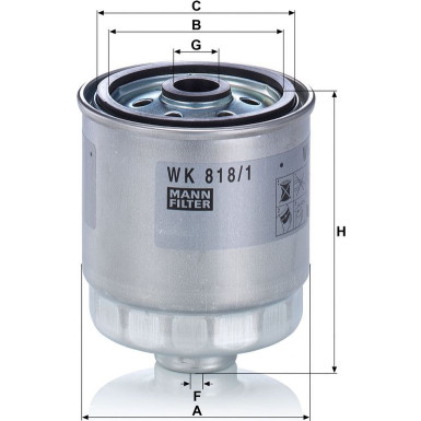 Mann & Hummel Kraftstofffilter PKW Hyundai Accent,Getz,Matrix WK 818/1 Mann & Hummel Kraftstofffilter PKW Hyundai Accent,Getz,Matrix WK 818/1