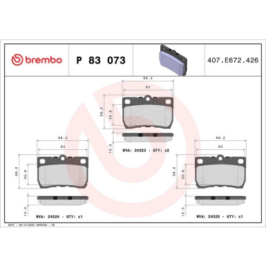 BREMBO Bremsklötze HA P 83 073 BREMBO Bremsklötze HA P 83 073