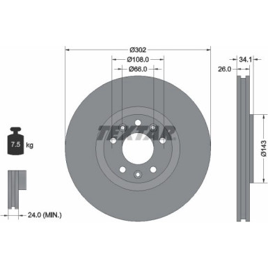 Bremsscheibe Peugeot P. Rcz 1.6 16V/2.0 Hdi 10 PRO 92268103