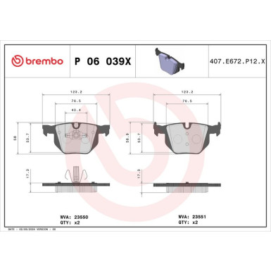 BREMBO Bremsklötze Xtra HA BMW 3, X1 04-15 XTRA LINE P 06 039X BREMBO Bremsklötze Xtra HA BMW 3, X1 04-15 XTRA LINE P 06 039X