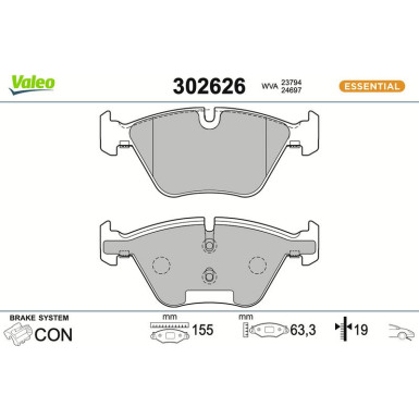 VALEO Bremsbeläge 302626 ESSENTIAL