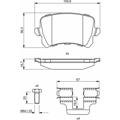 Bremsklötze AUDI,SEAT,SKODA,VW 0 986 494 731