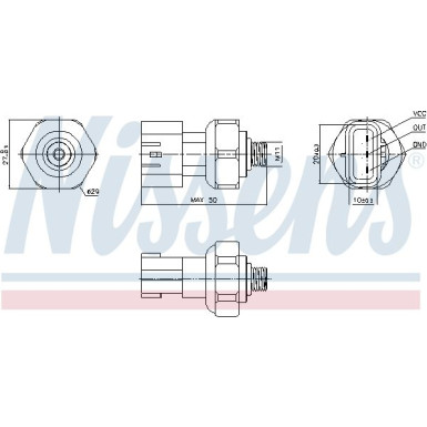 NISSENS Druckschalter, Klimaanlage 301090
