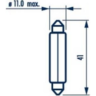 Rohr Glühlampe 24V/10W 11X41mm Sv8,5 Set 10St (Ohne Ece) 173273000