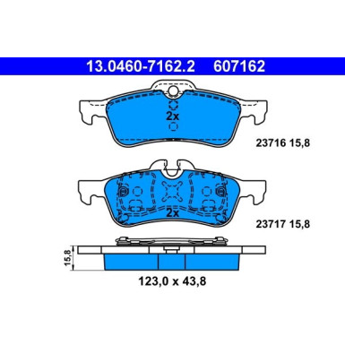 Bremsbelagsatz Mini T. Cooper/One 01-07 13.0460-7162.2 Bremsbelagsatz Mini T. Cooper/One 01-07 13.0460-7162.2