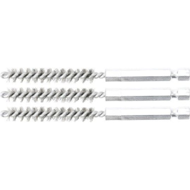 BGS Stahlbürste 8 mm Antrieb Außensechskant 6,3 mm (1/4 ) 3-tlg 3078-8-S